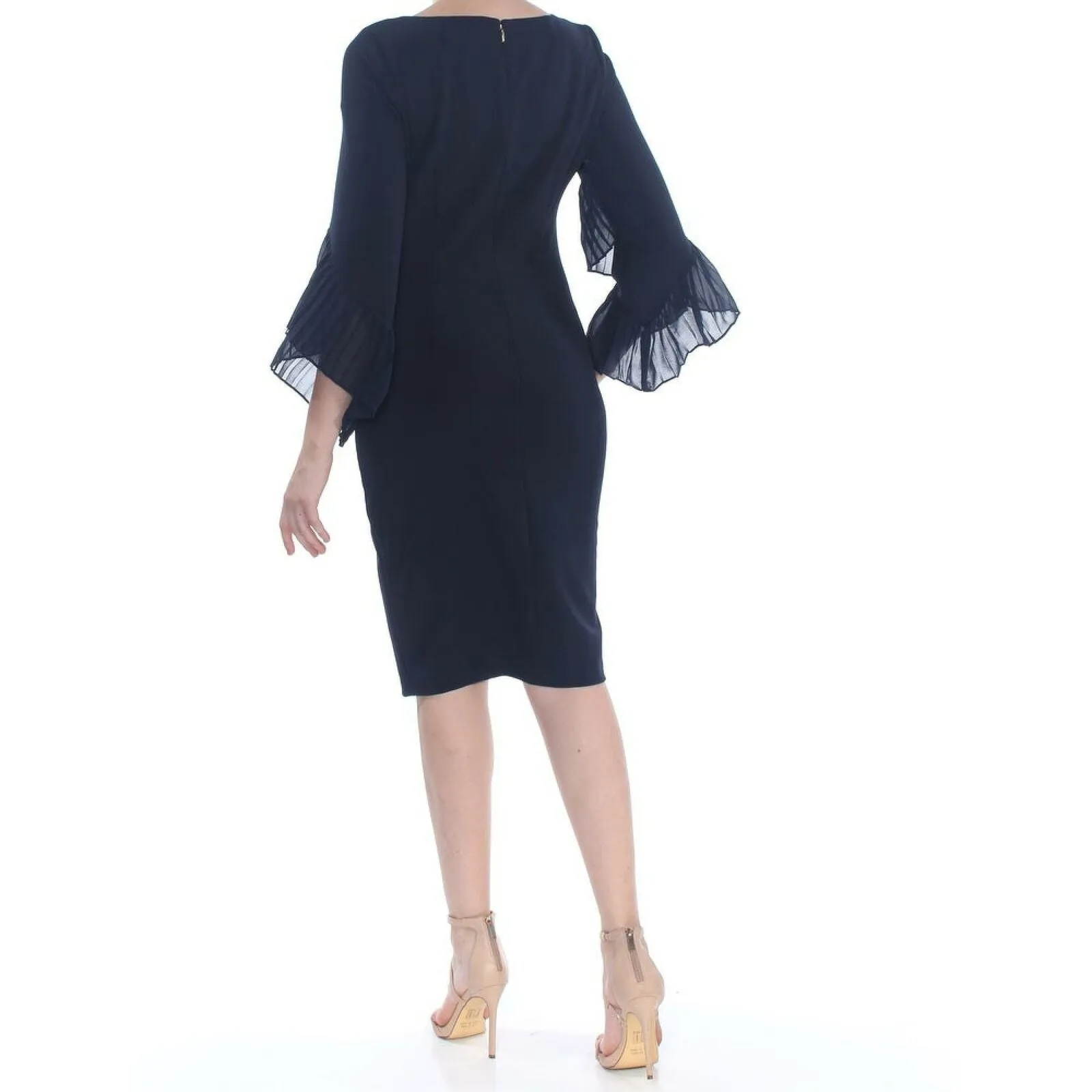 New DKNY Womens Pleated Bell-Sleeve Sheath Dress. DD8I1406-NEW 2