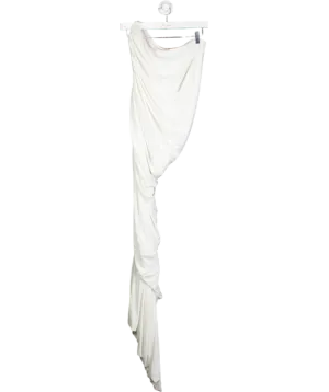 Norma Kamali White Diana One Shoulder Ruched Dress UK L