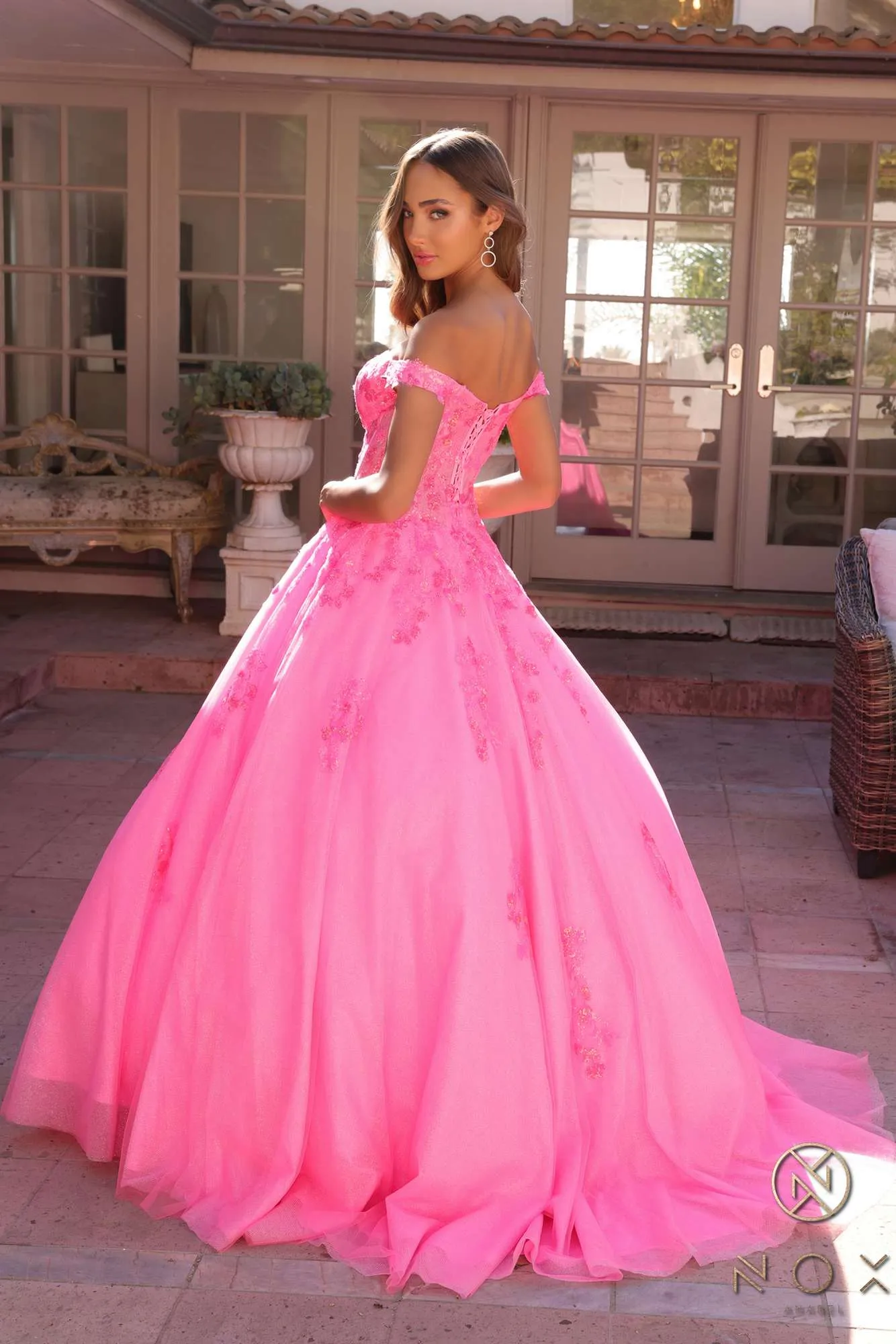 Nox Anabel H1352 Poofy A-Line Ballgown Off the Shoulder Quinceanera Dress