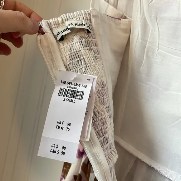 NWT A&amp;F Emerson Poplin Wide Strap Mini Dress XS
