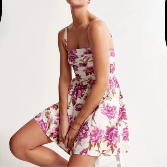 NWT A&amp;F Emerson Poplin Wide Strap Mini Dress XS