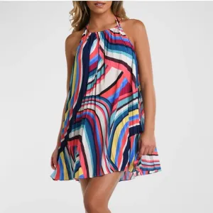 NWT La Blanca Slice of Paradise Pleated Trapeze Dress Medium