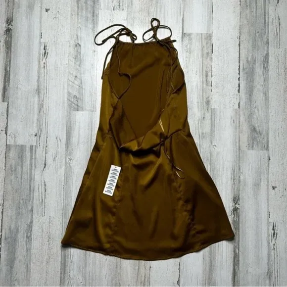 NWT Urban Outfitters Satin Halter Dress Size Medium