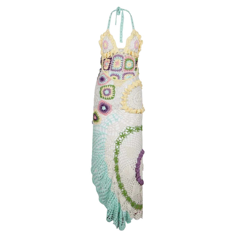 Octavia Crochet Party Dress Multi-Coloured