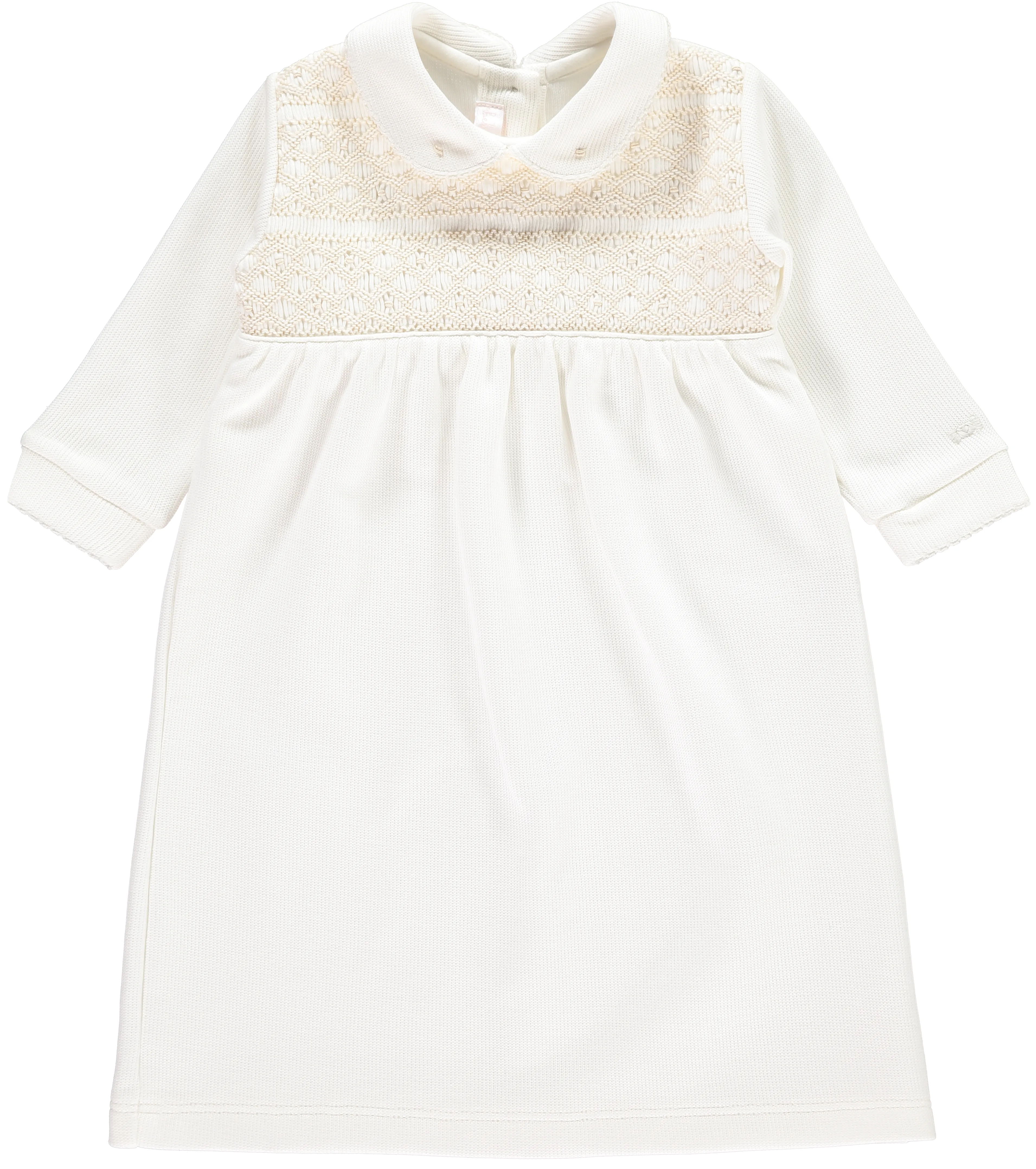 Off White Handsmocked Christening Set