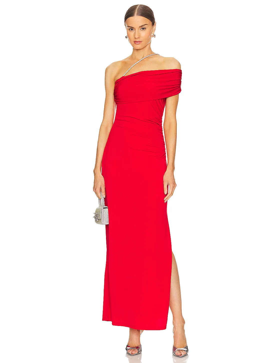 Olivia Red One Shoulder Gown