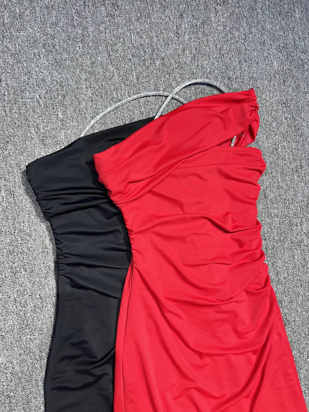 Olivia Red One Shoulder Gown