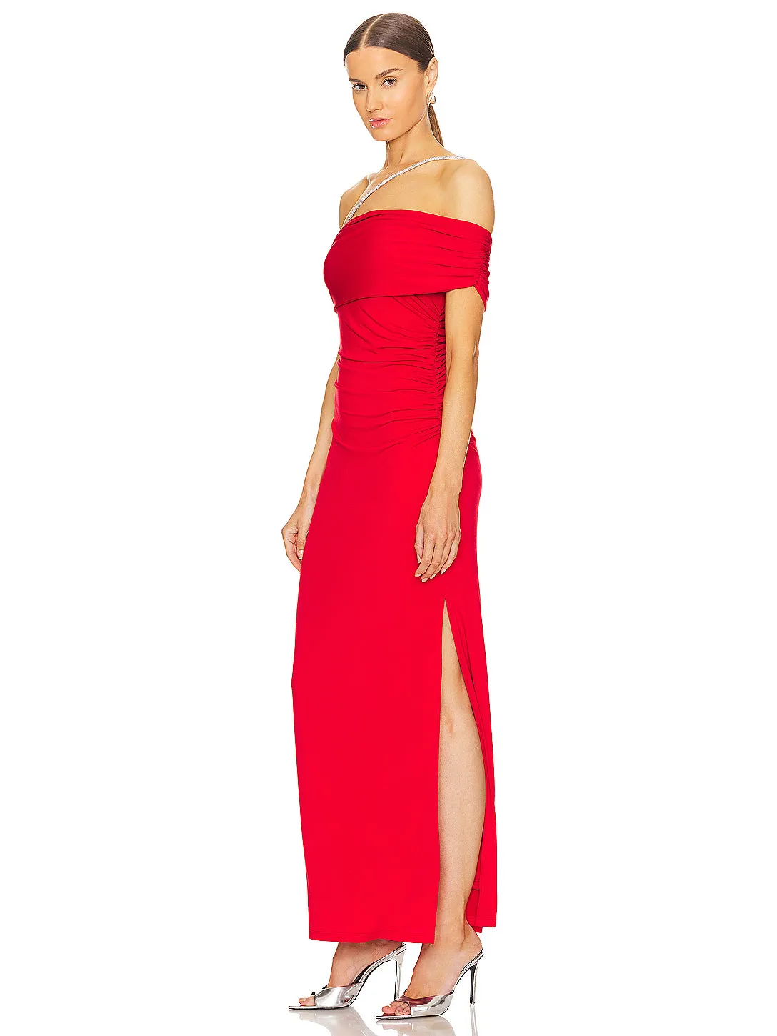 Olivia Red One Shoulder Gown