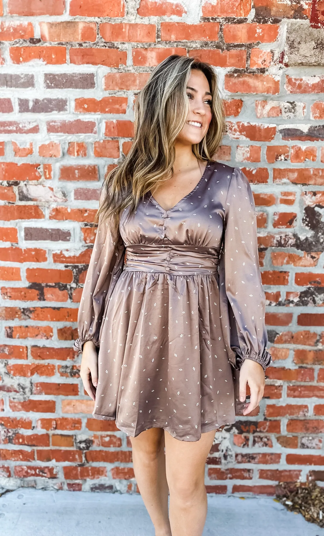 Palomino Satin Mini Dress - Mocha