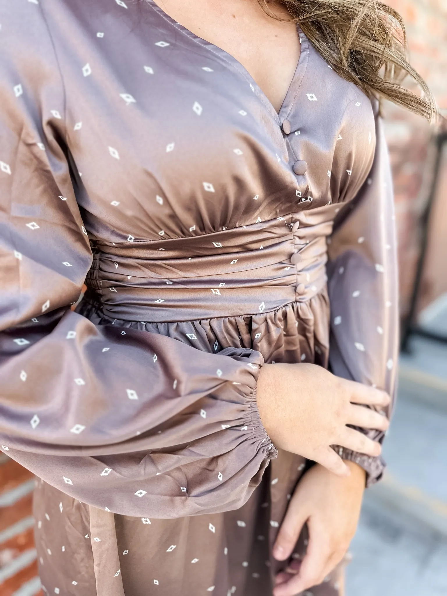 Palomino Satin Mini Dress - Mocha