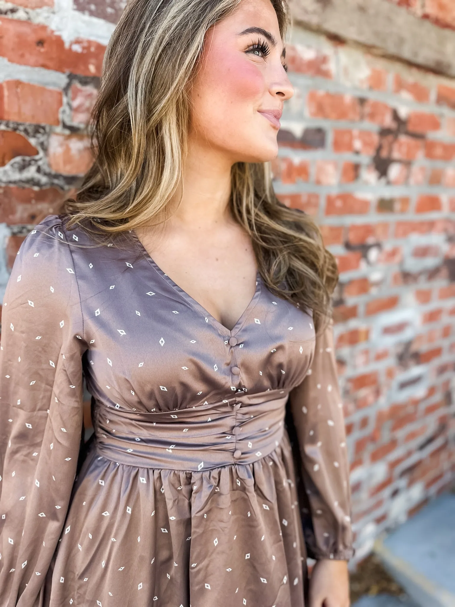 Palomino Satin Mini Dress - Mocha