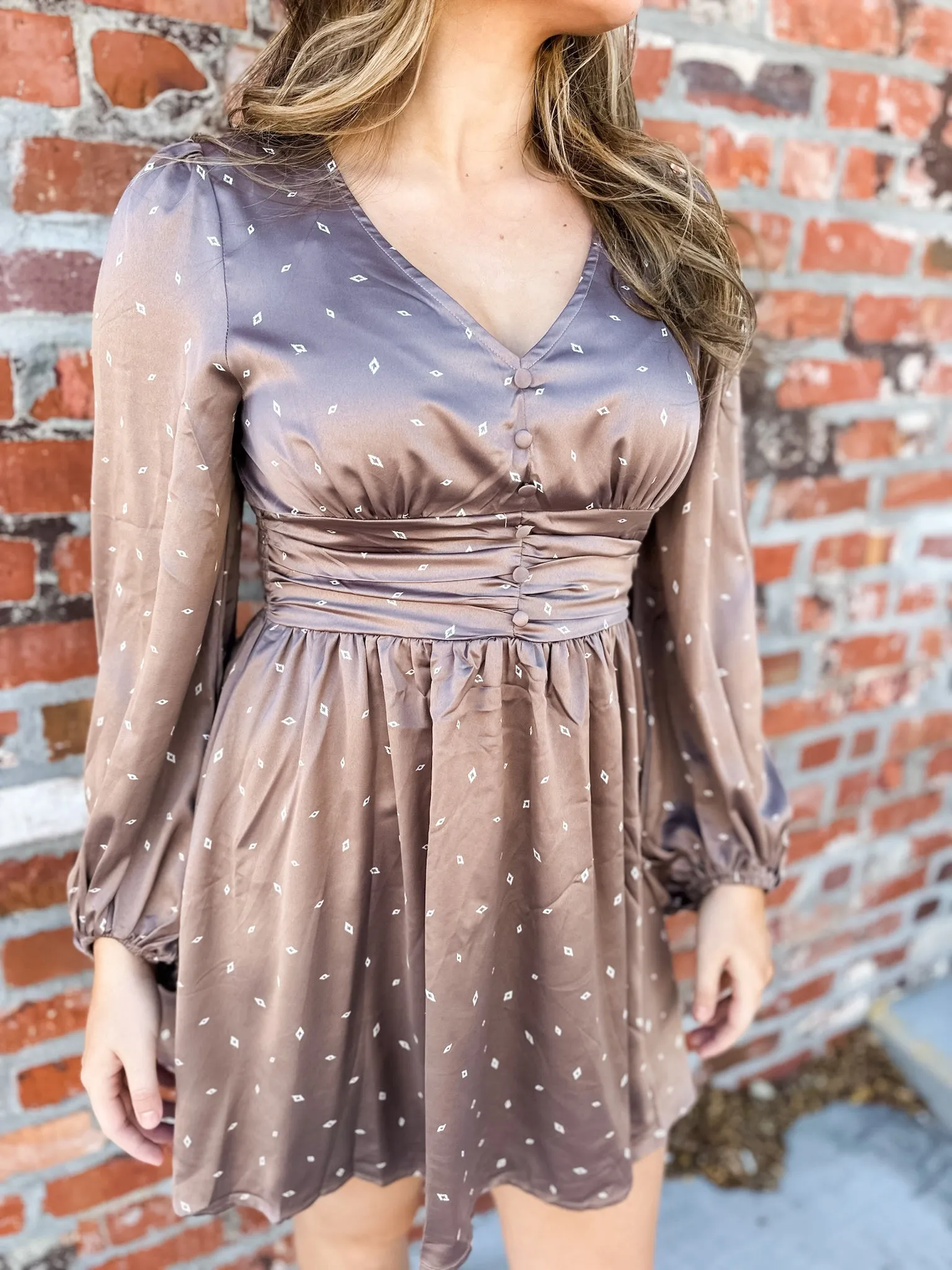 Palomino Satin Mini Dress - Mocha