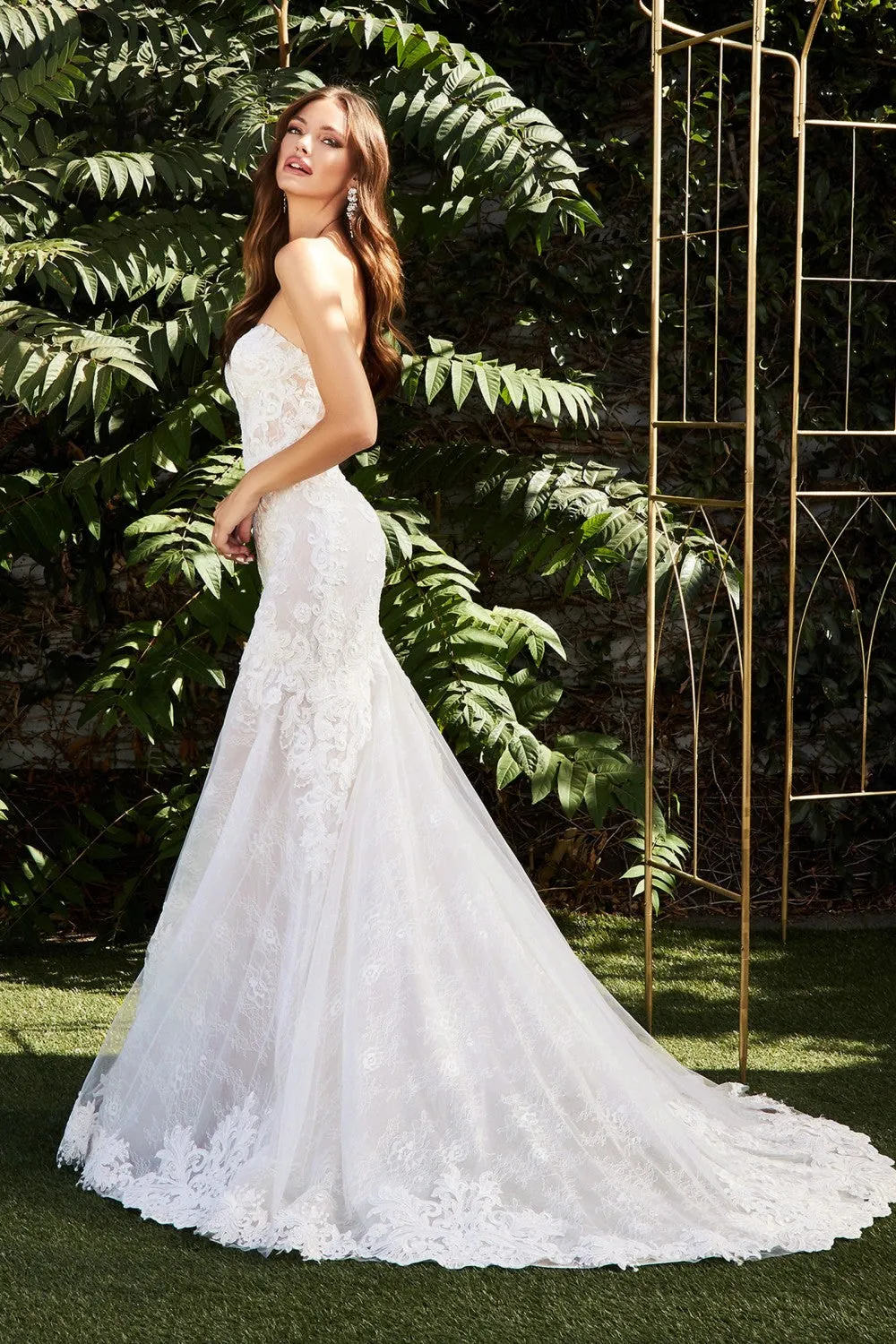 Patrice Wedding Dress Strapless Lace Mermaid 740928HXR-OffWhite/Nude