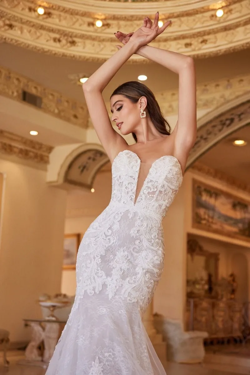 Patrice Wedding Dress Strapless Lace Mermaid 740928HXR-OffWhite/Nude