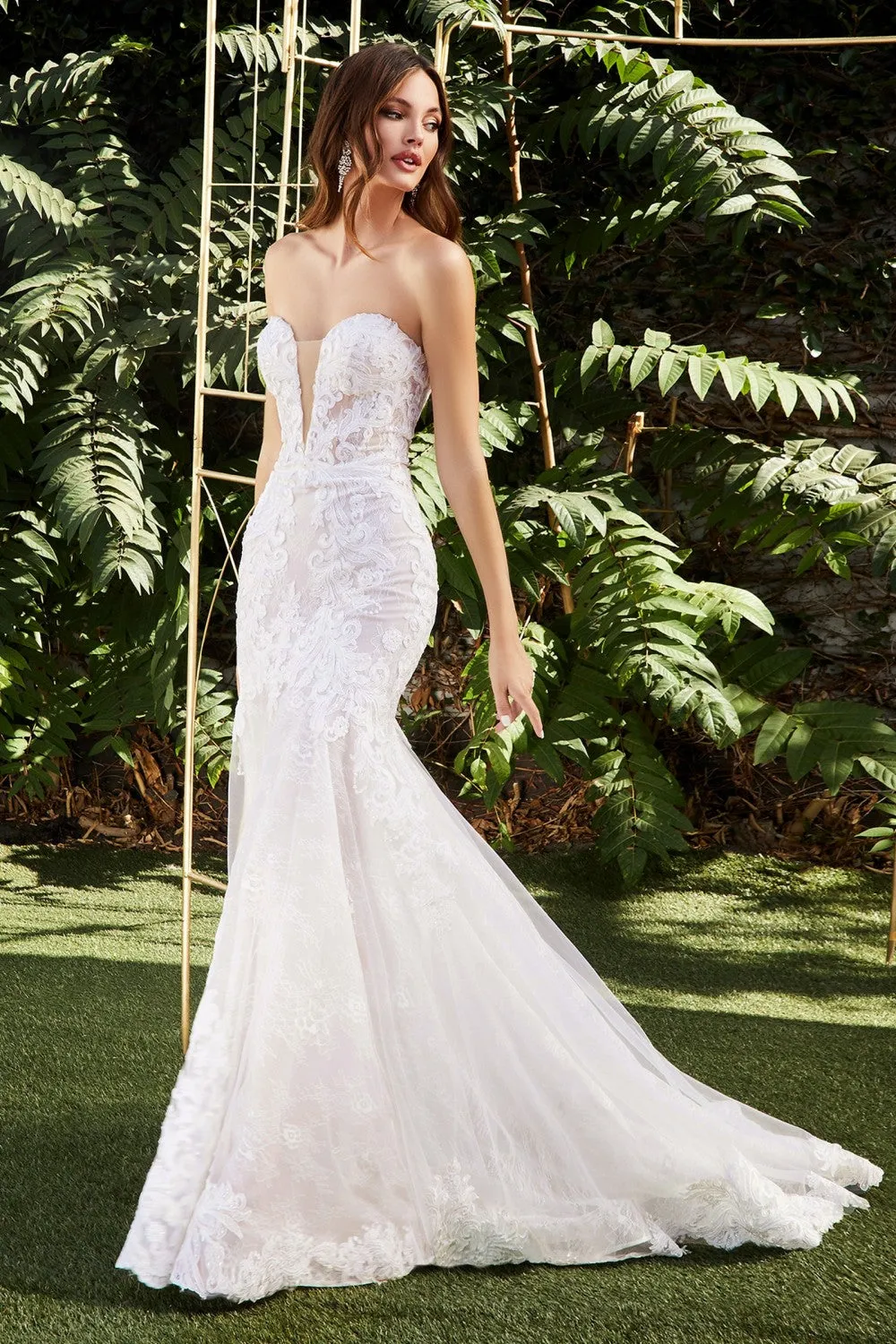 Patrice Wedding Dress Strapless Lace Mermaid 740928HXR-OffWhite/Nude