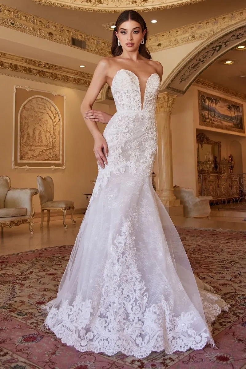 Patrice Wedding Dress Strapless Lace Mermaid 740928HXR-OffWhite/Nude