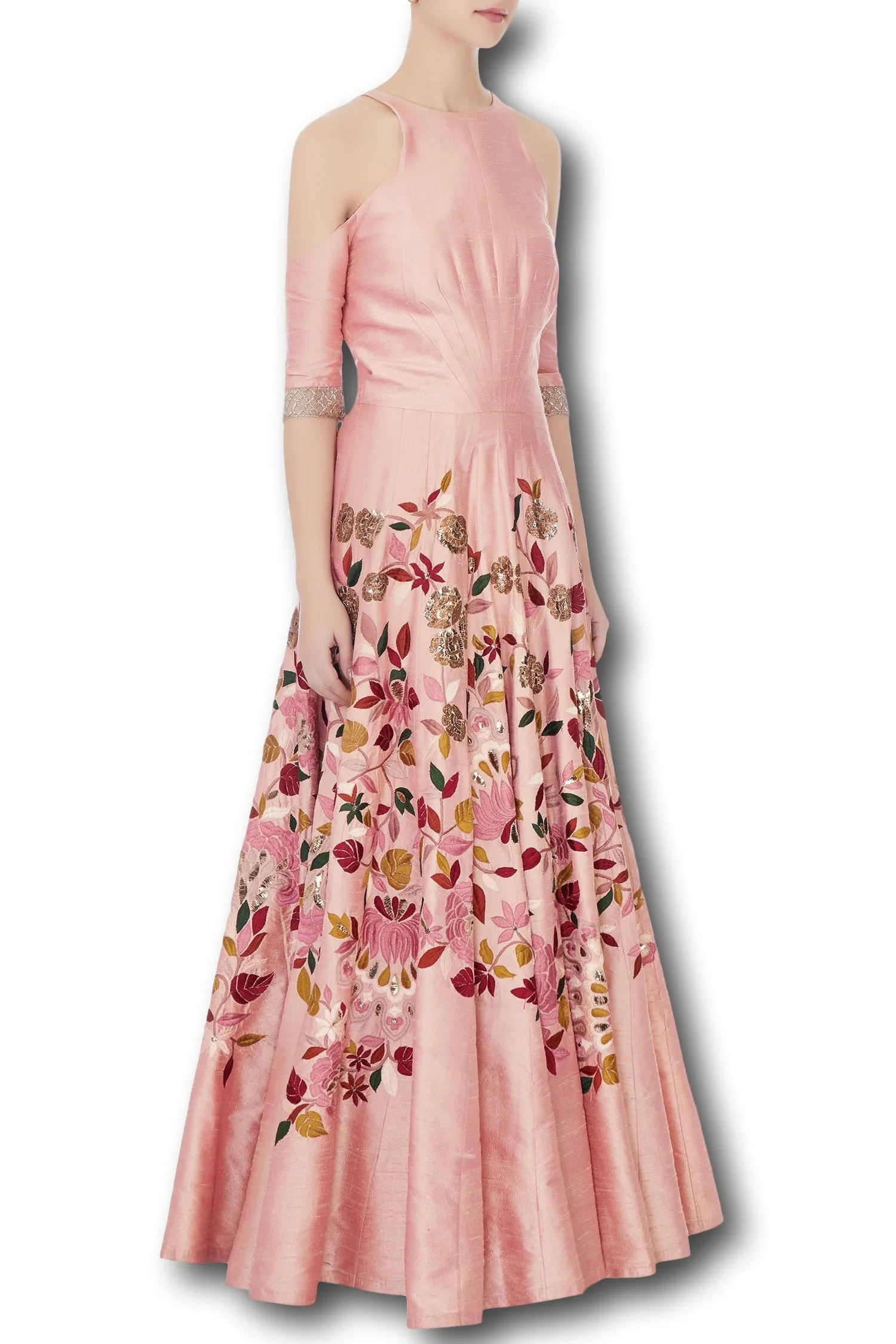 Peach Colour Anarkali Gown