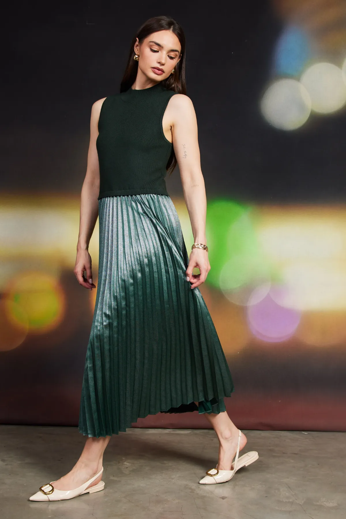 Penelope Pleated Dress