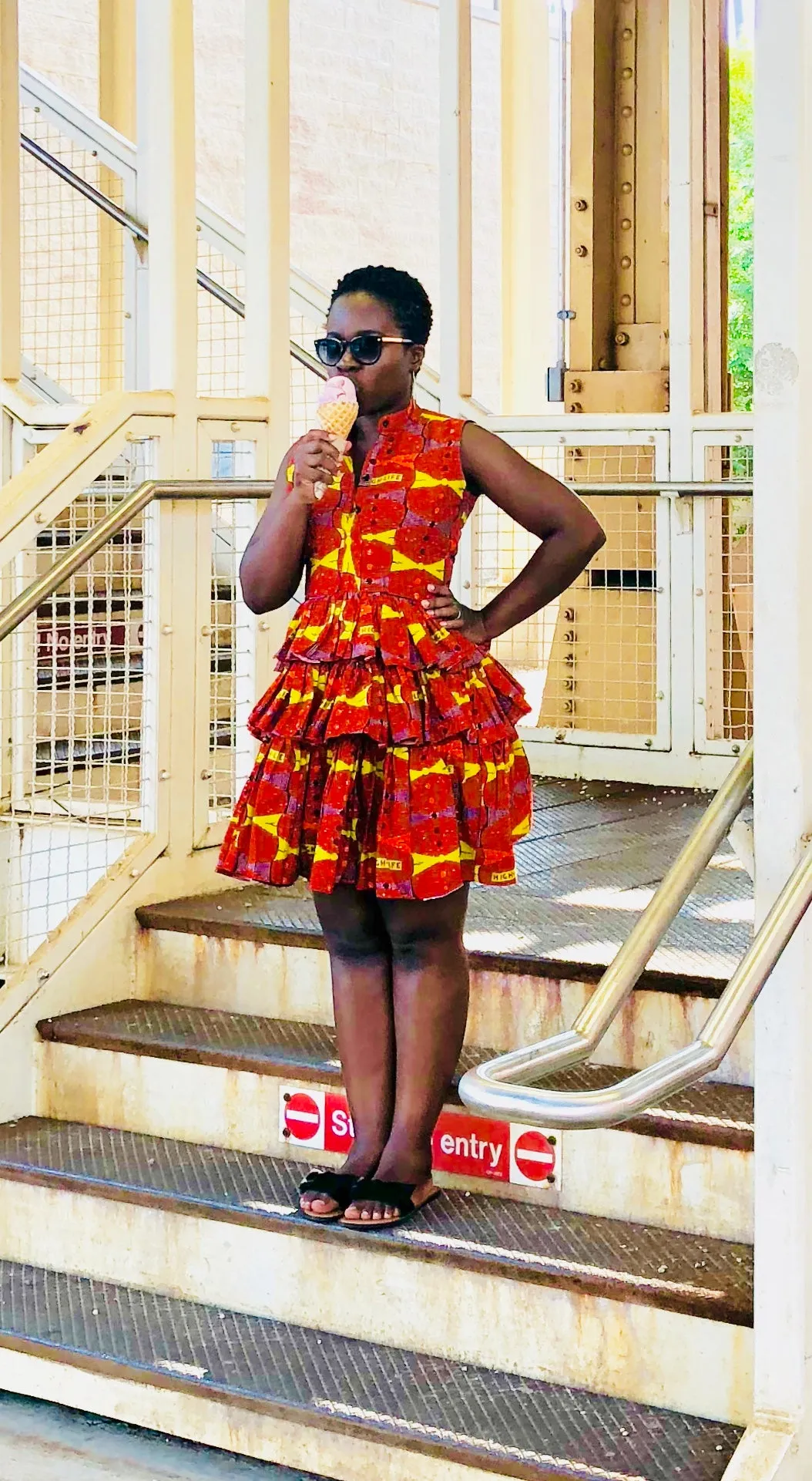 Pleated ankara dress