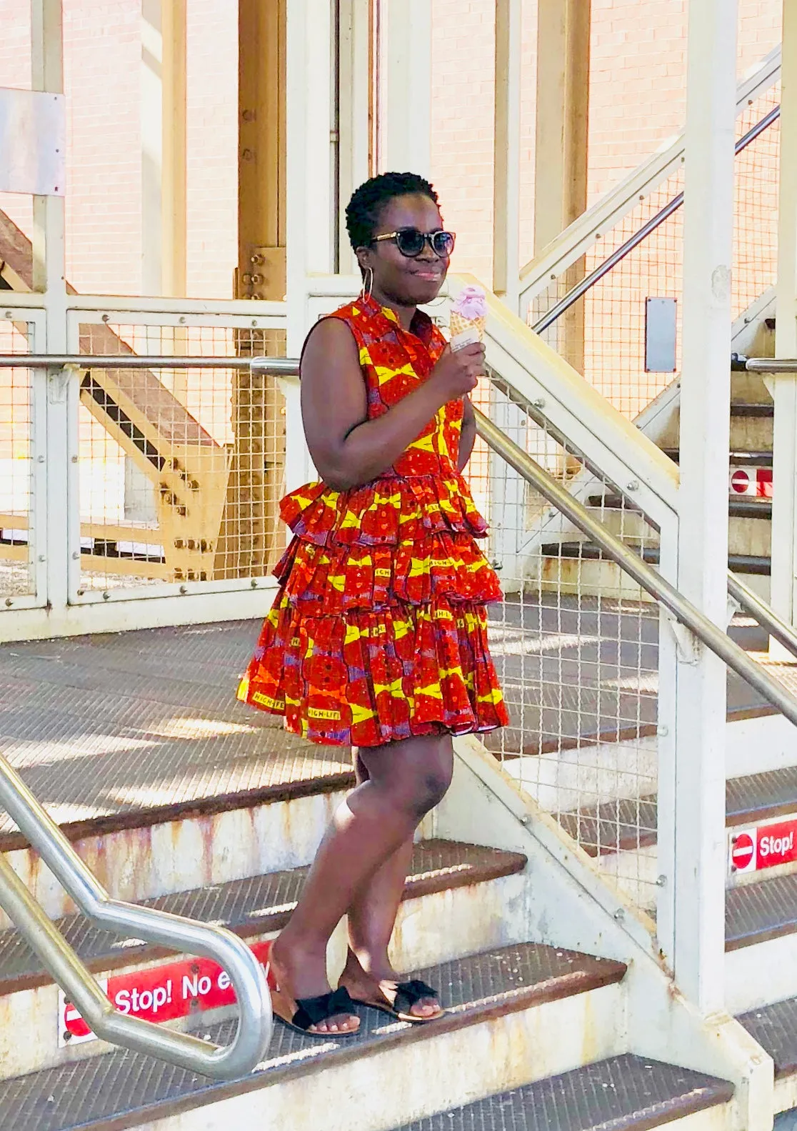 Pleated ankara dress