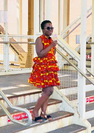 Pleated ankara dress