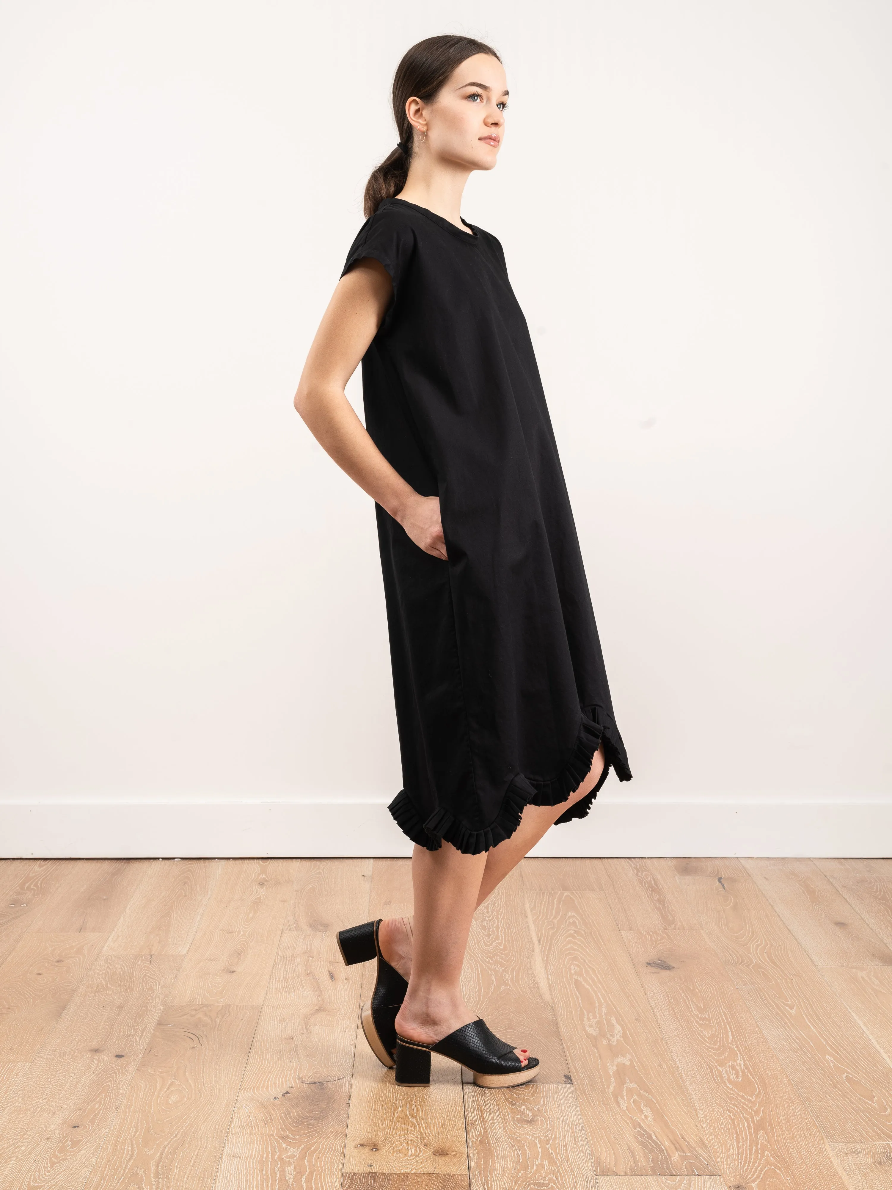 pleated hem dress