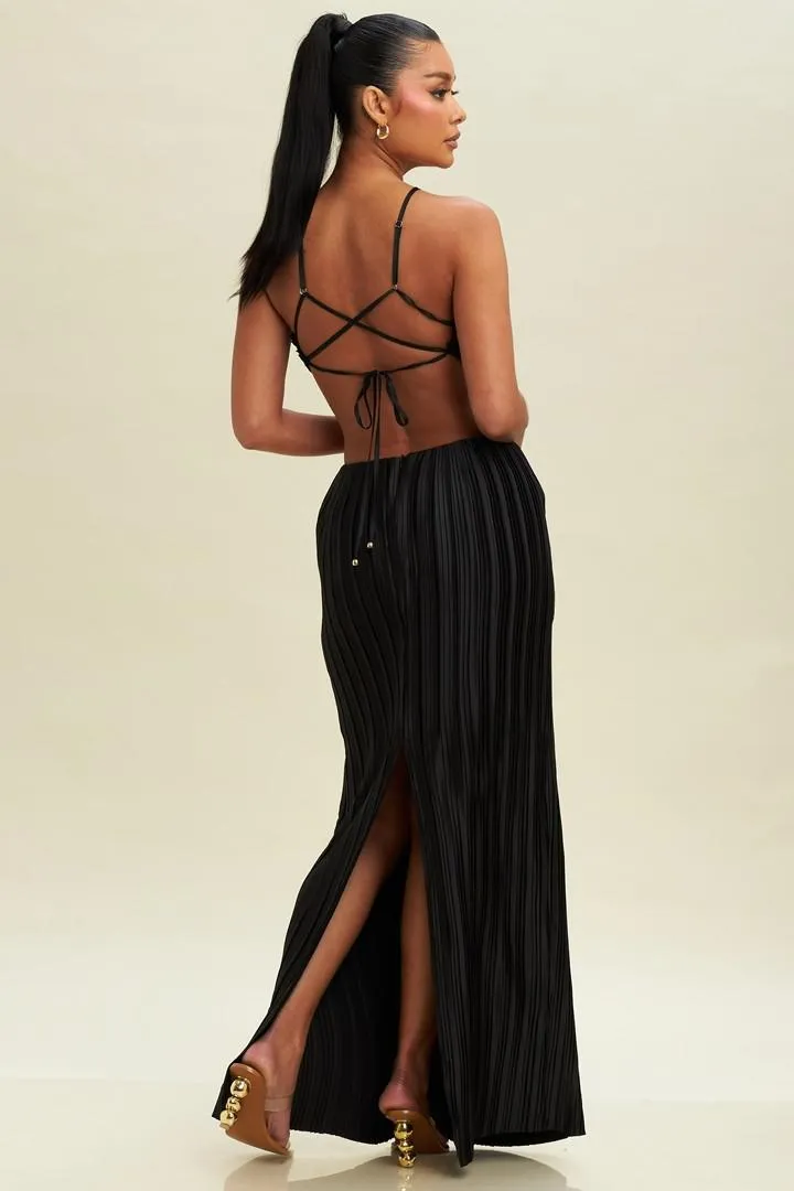 PLEATED MAXI DRESS 10592