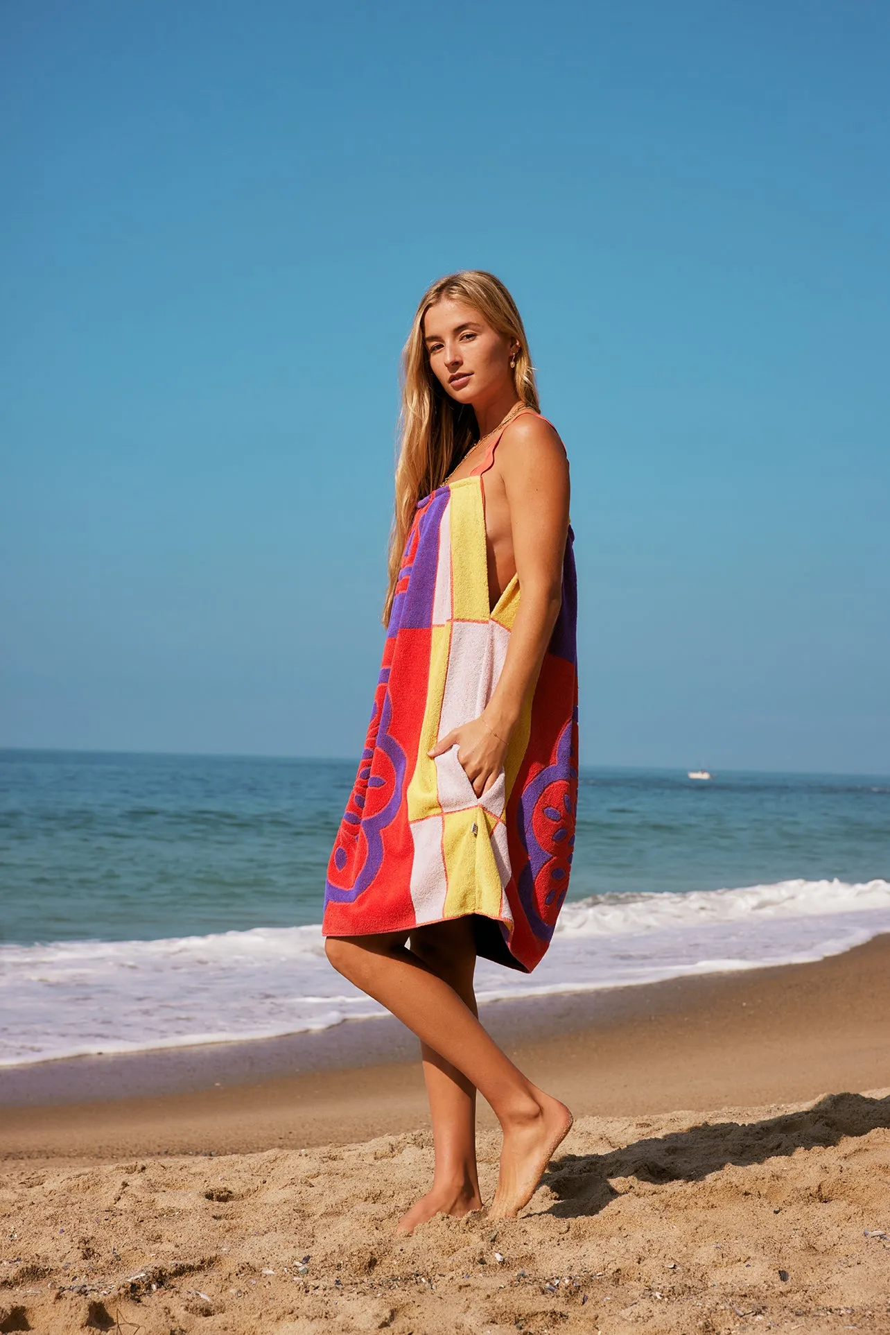 Pleated Towel Dress - Flower