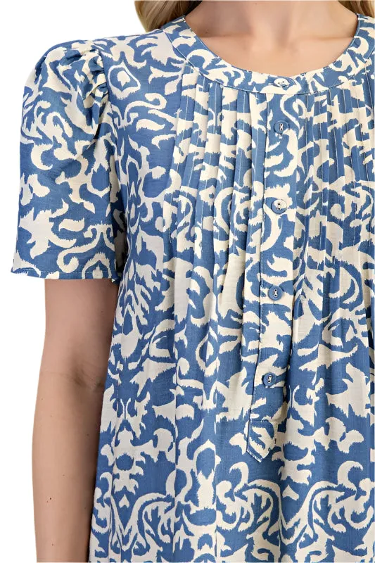 Pleated Two-Toned Dress