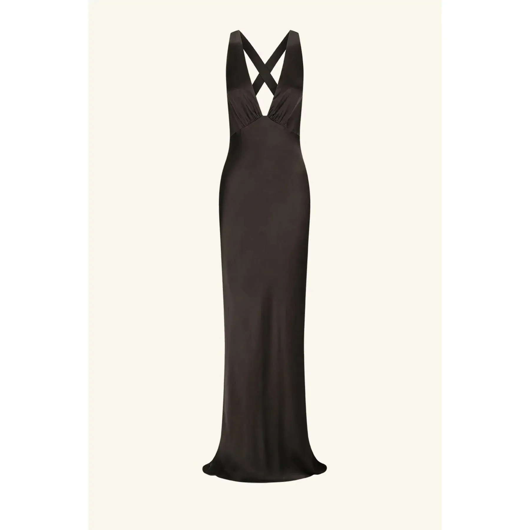 PLUNGED CROSS BACK MAXI DRESS
