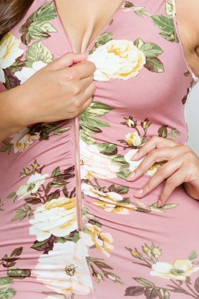 Plus Size Gorgeous Floral Ruched Dress