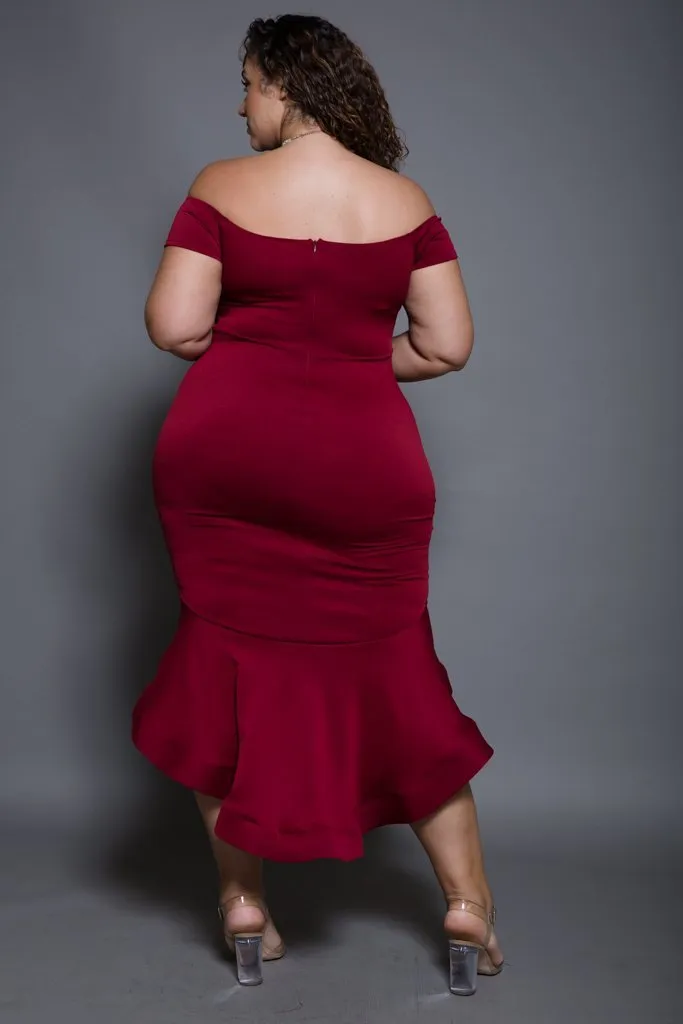 Plus Size Sweetheart Mermaid Maxi Bodycon Dress