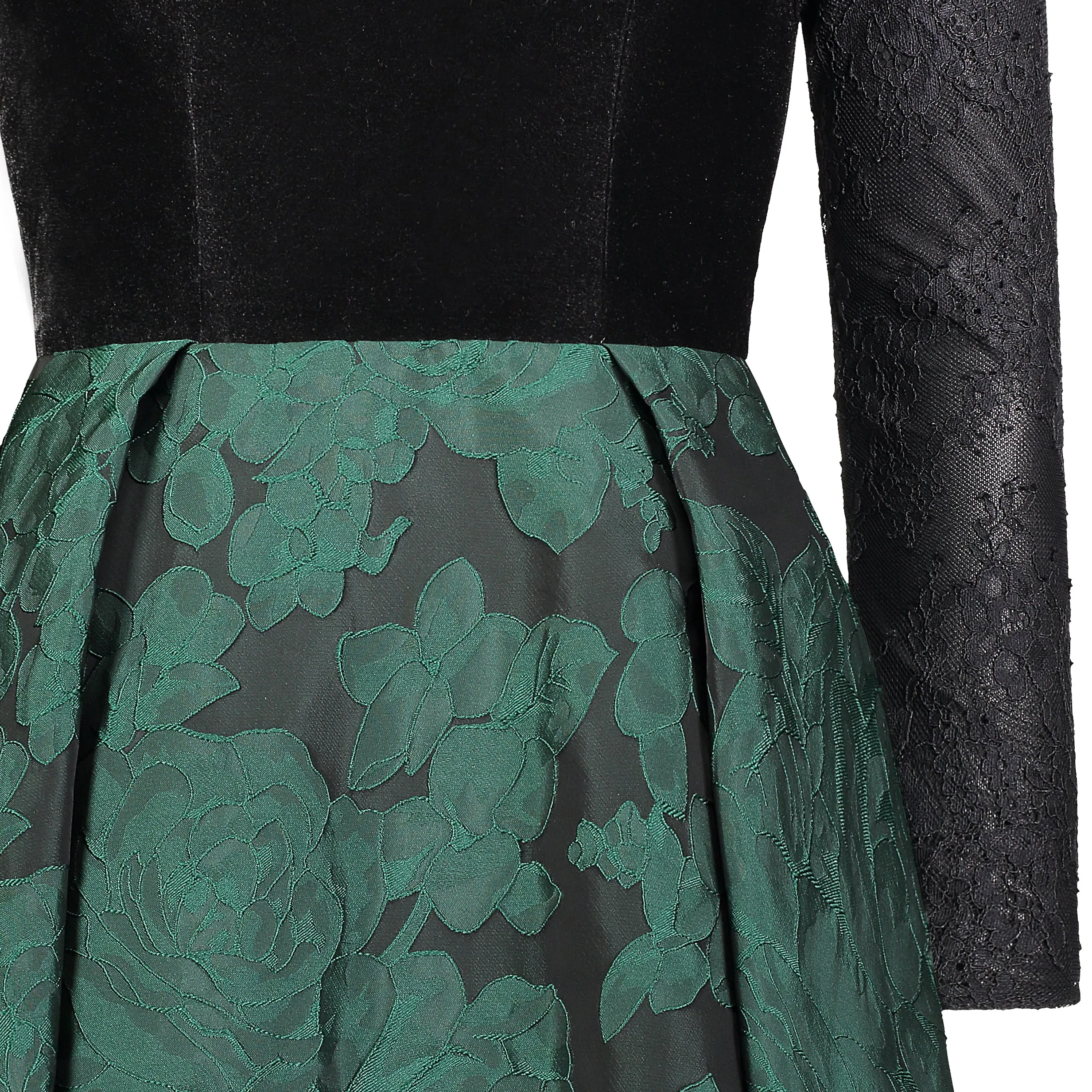 Powder • Lace, Velvet and Jacquard Gown