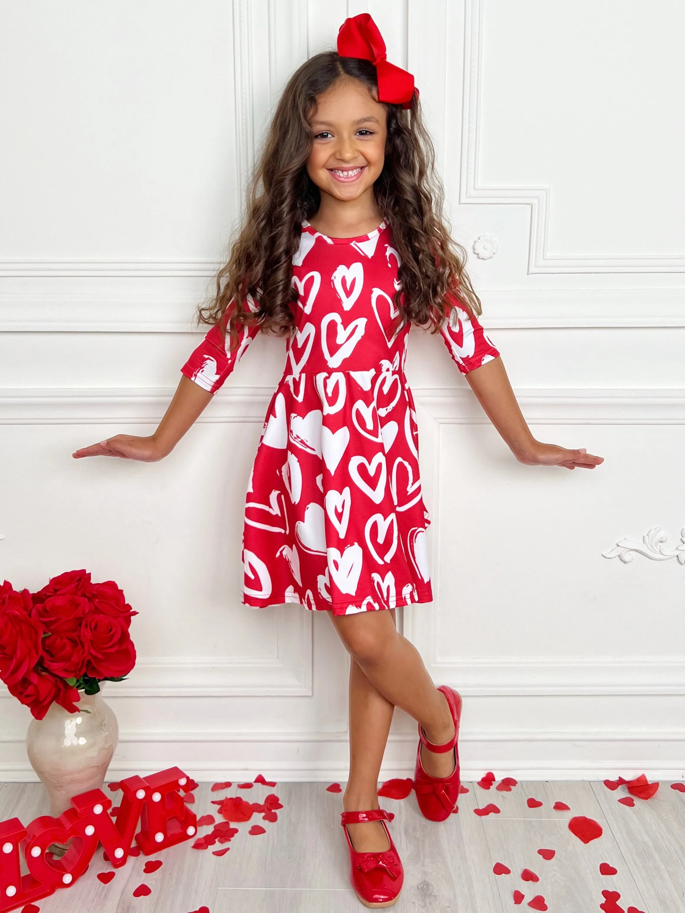 Radiant Heart Twirly Long Sleeve Skater Dress