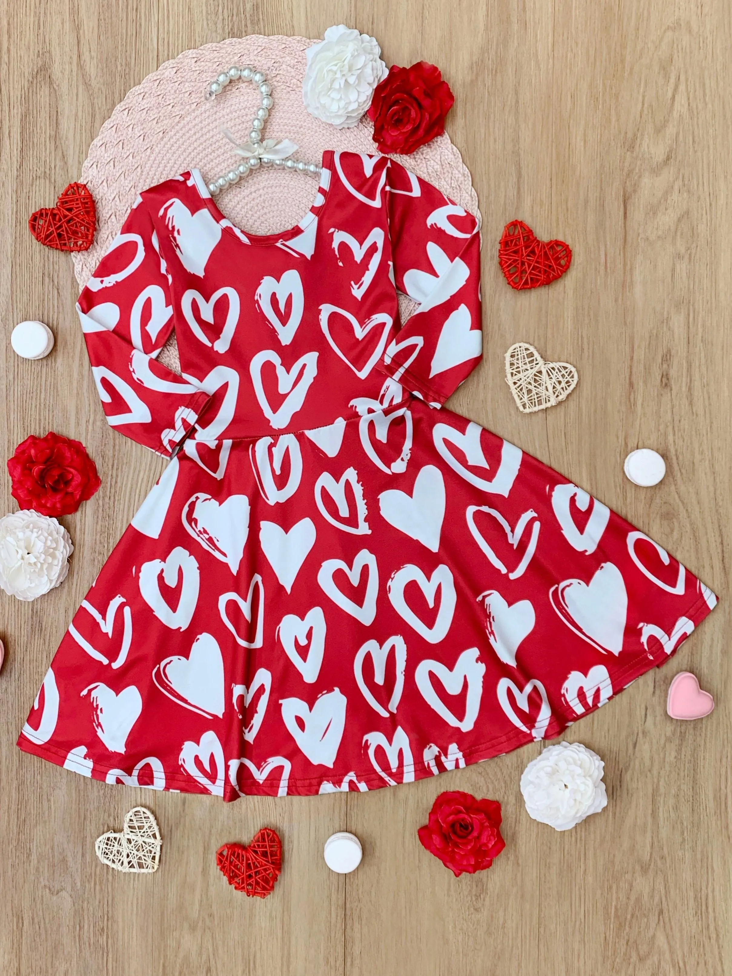 Radiant Heart Twirly Long Sleeve Skater Dress