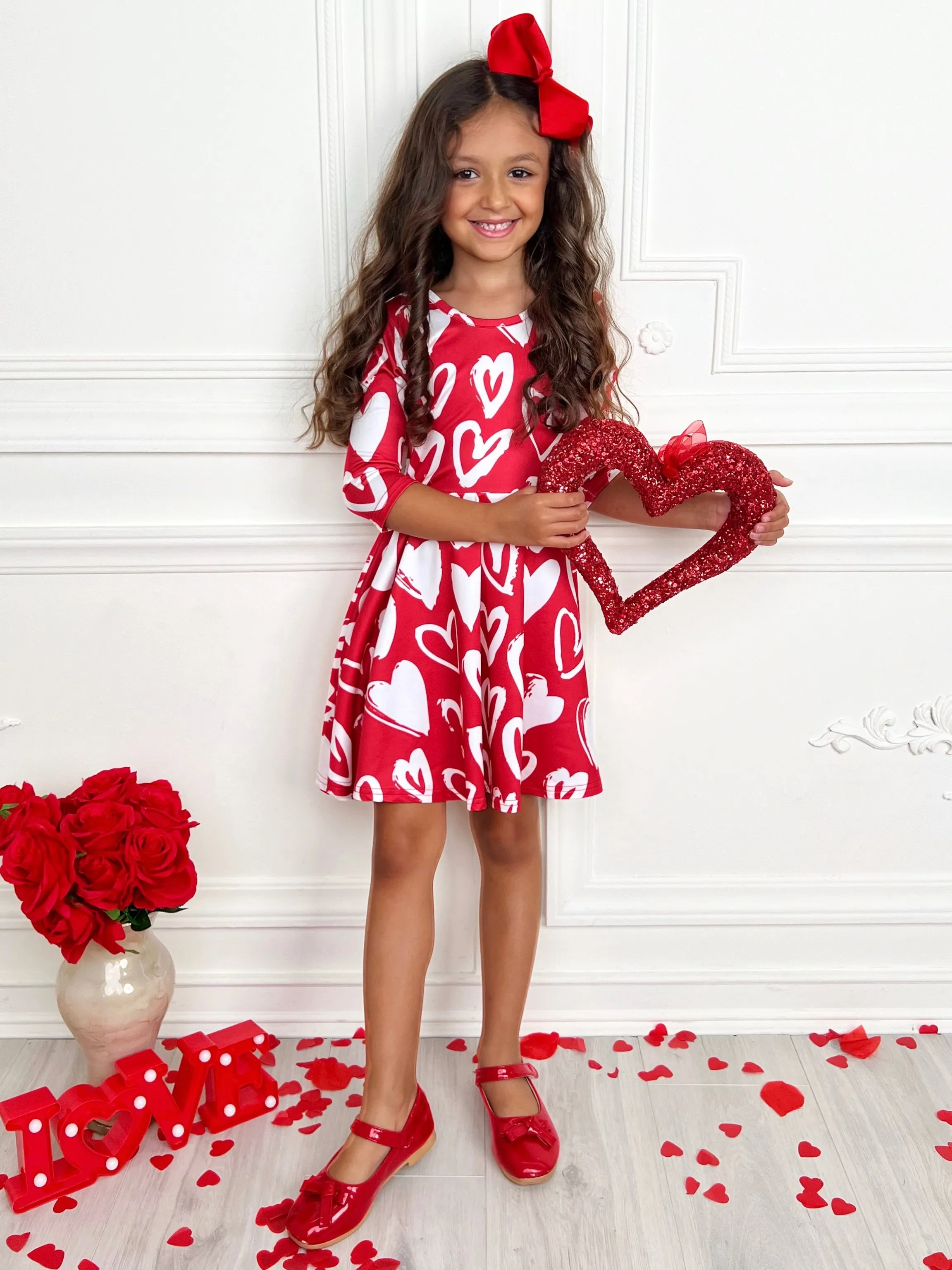 Radiant Heart Twirly Long Sleeve Skater Dress