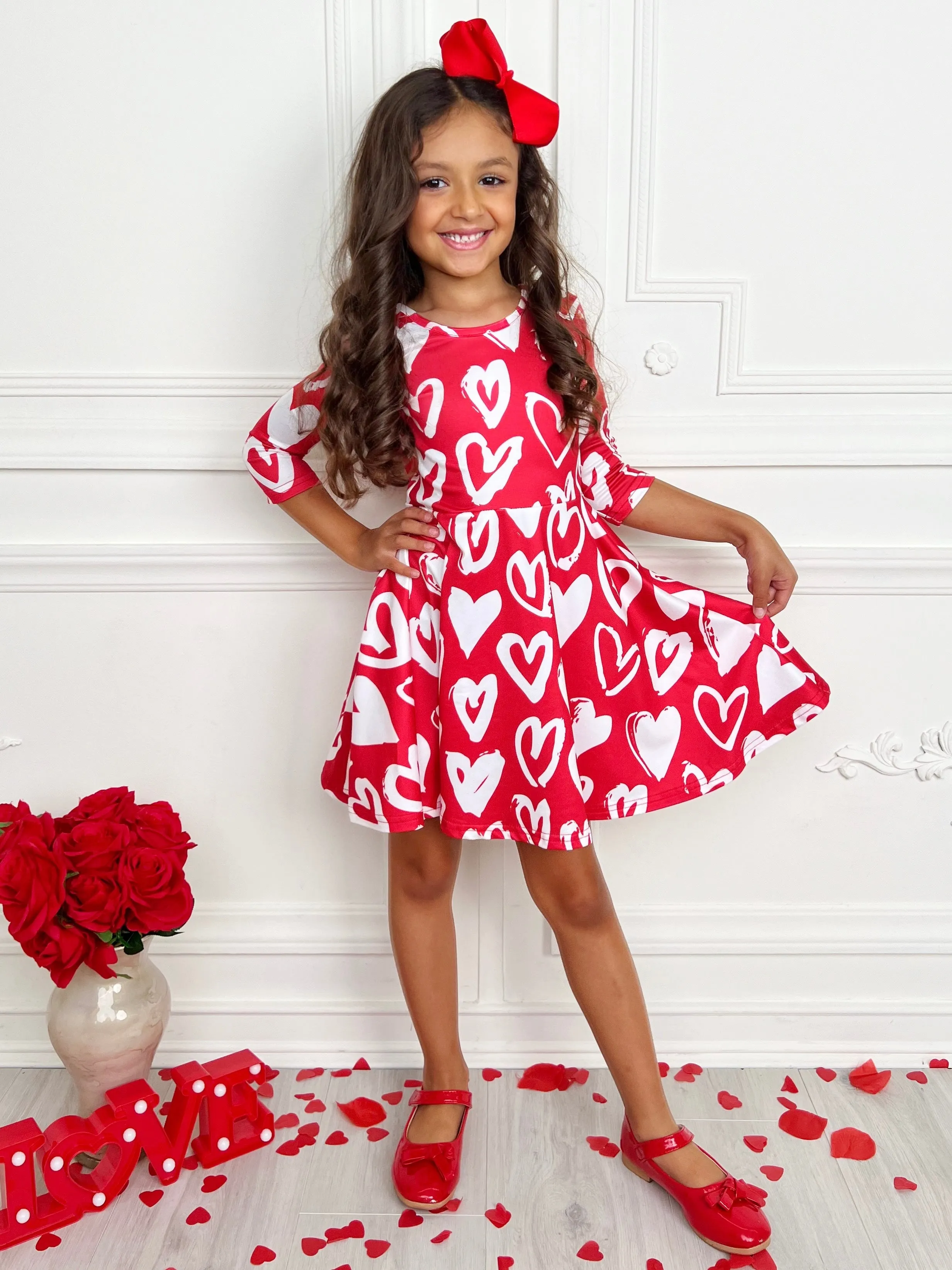 Radiant Heart Twirly Long Sleeve Skater Dress