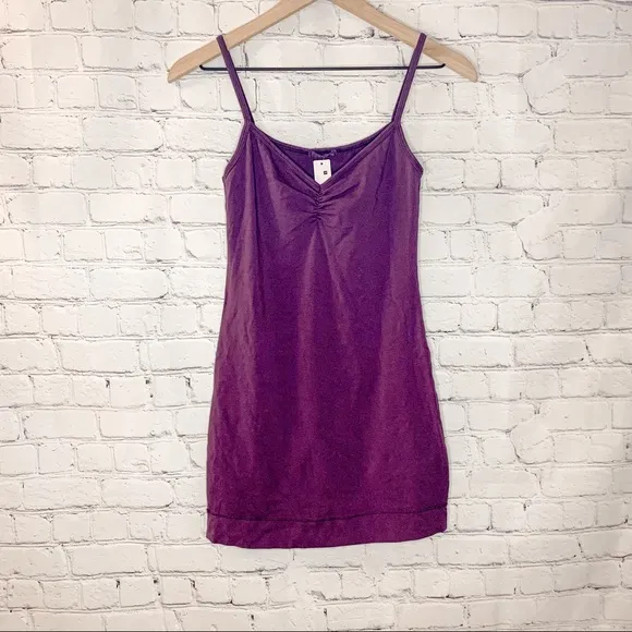 Revolve LAmade V-neck Ruched Short Slip Dress Aubergine Size Small NWT