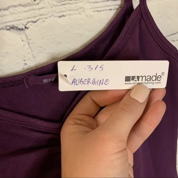 Revolve LAmade V-neck Ruched Short Slip Dress Aubergine Size Small NWT
