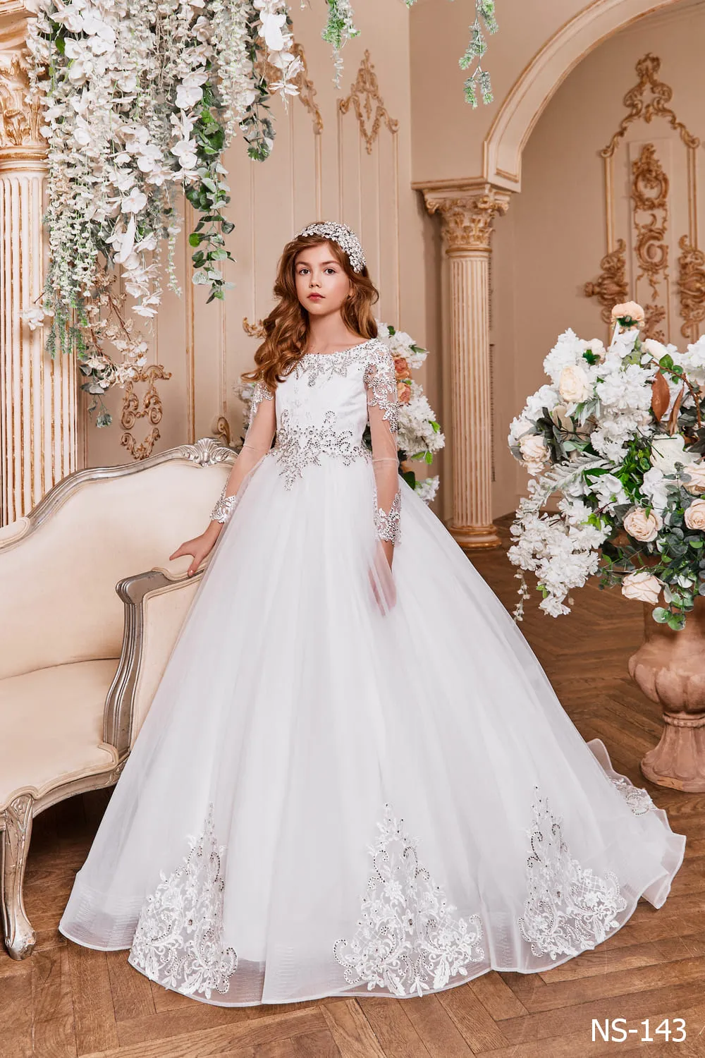 Rhinestone Wedding Dress for Junior Bridesmaid