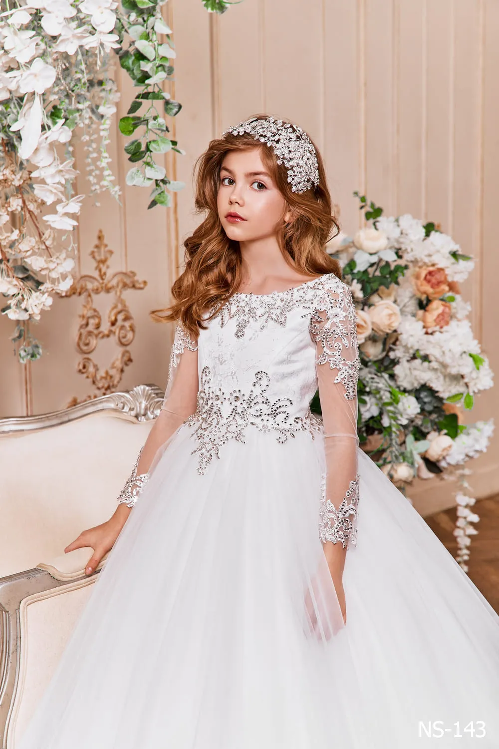Rhinestone Wedding Dress for Junior Bridesmaid
