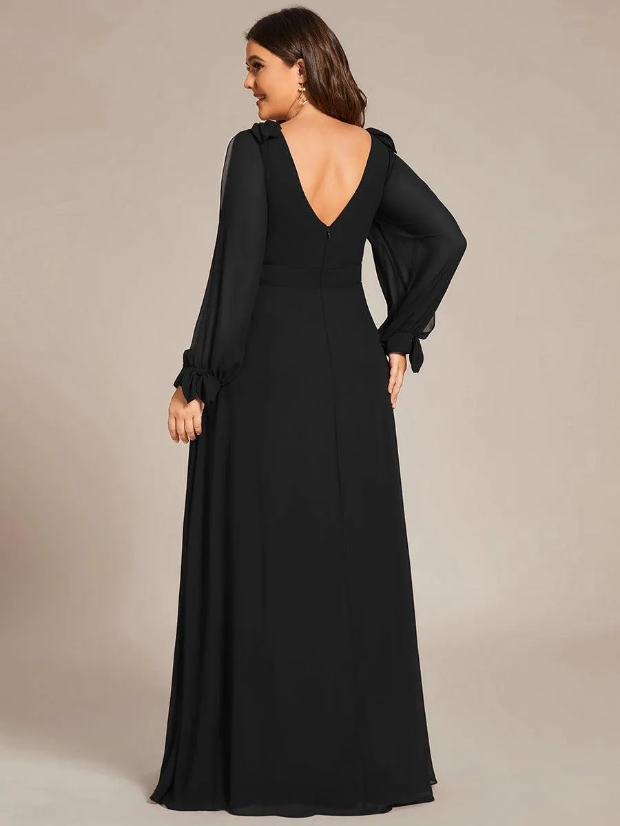 Robe invitée mariage à manches fendues et dos nu