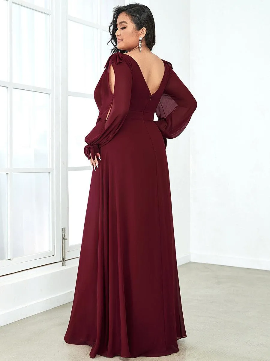 Robe invitée mariage à manches fendues et dos nu