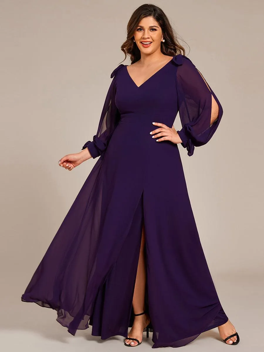 Robe invitée mariage à manches fendues et dos nu