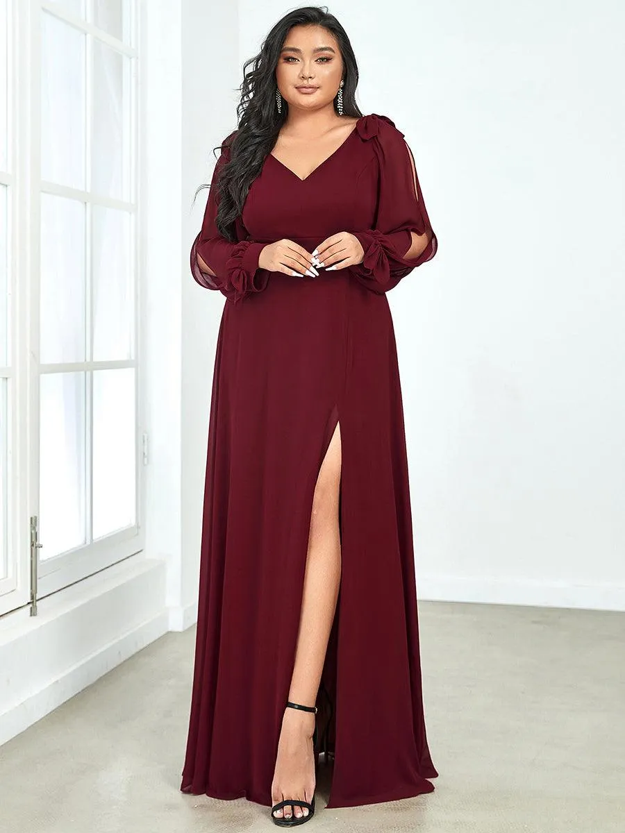 Robe invitée mariage à manches fendues et dos nu