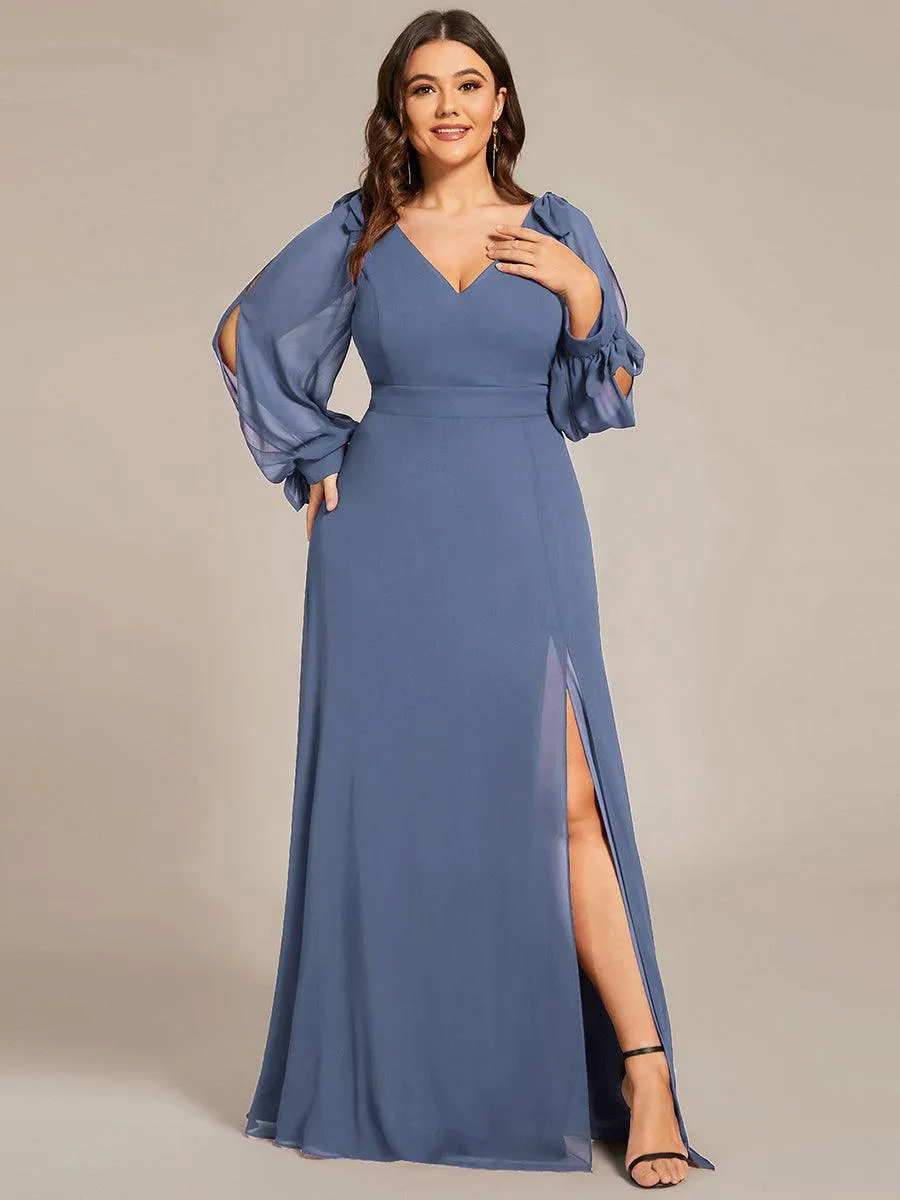 Robe invitée mariage à manches fendues et dos nu