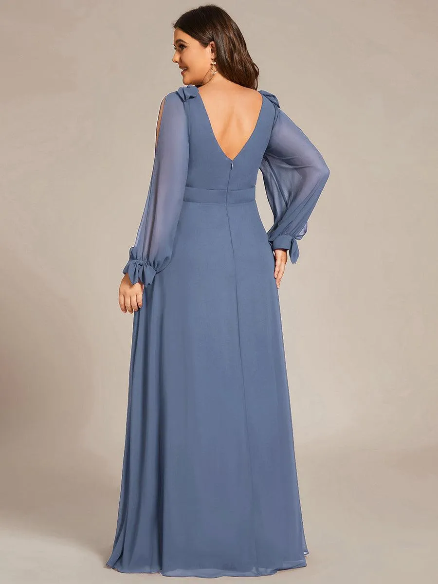 Robe invitée mariage à manches fendues et dos nu