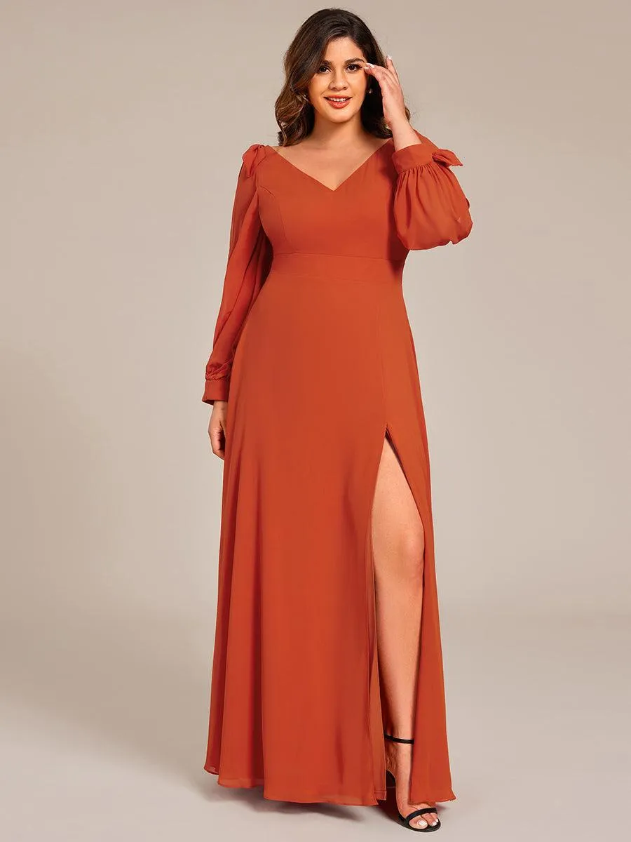Robe invitée mariage à manches fendues et dos nu