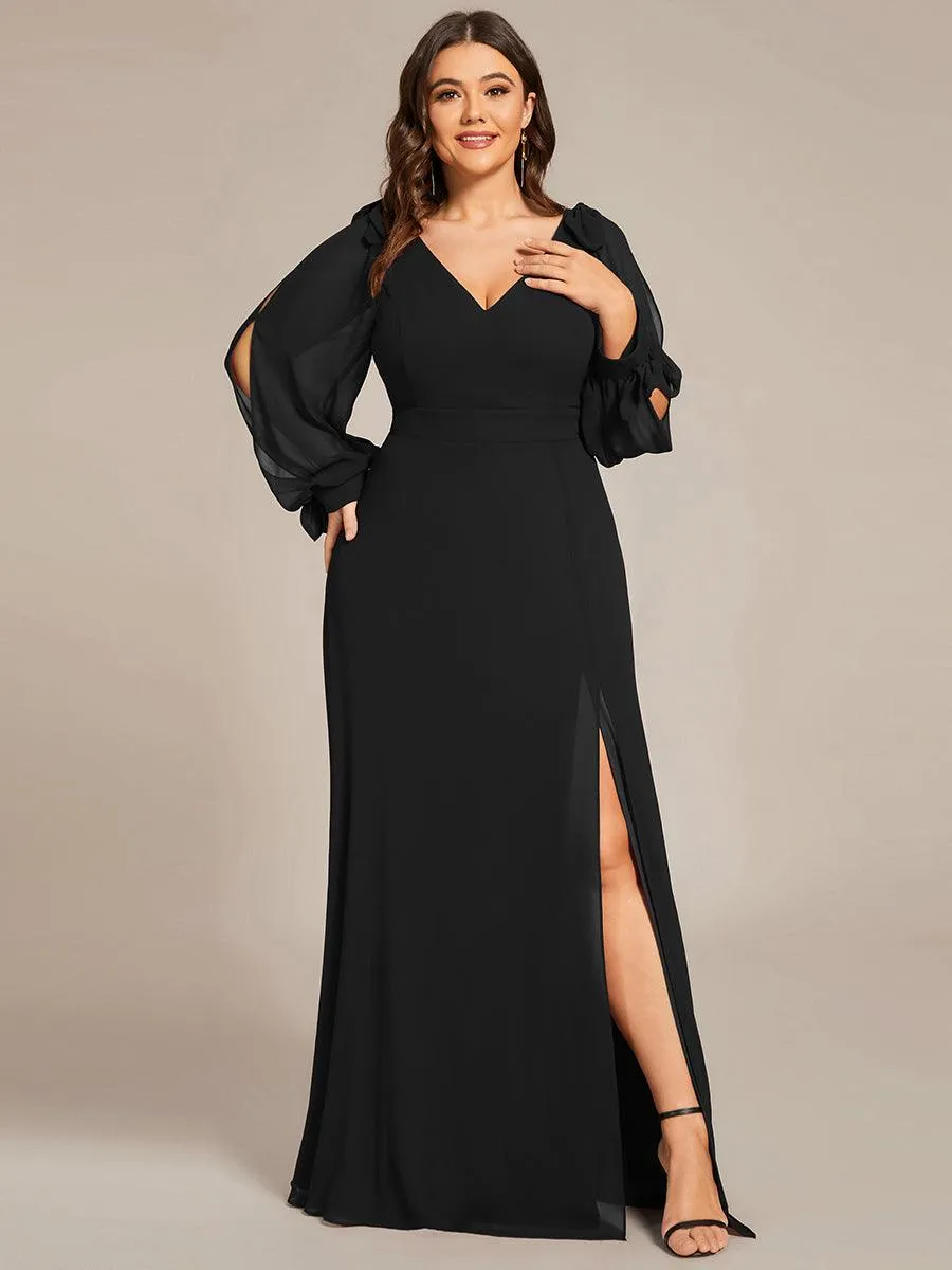 Robe invitée mariage à manches fendues et dos nu
