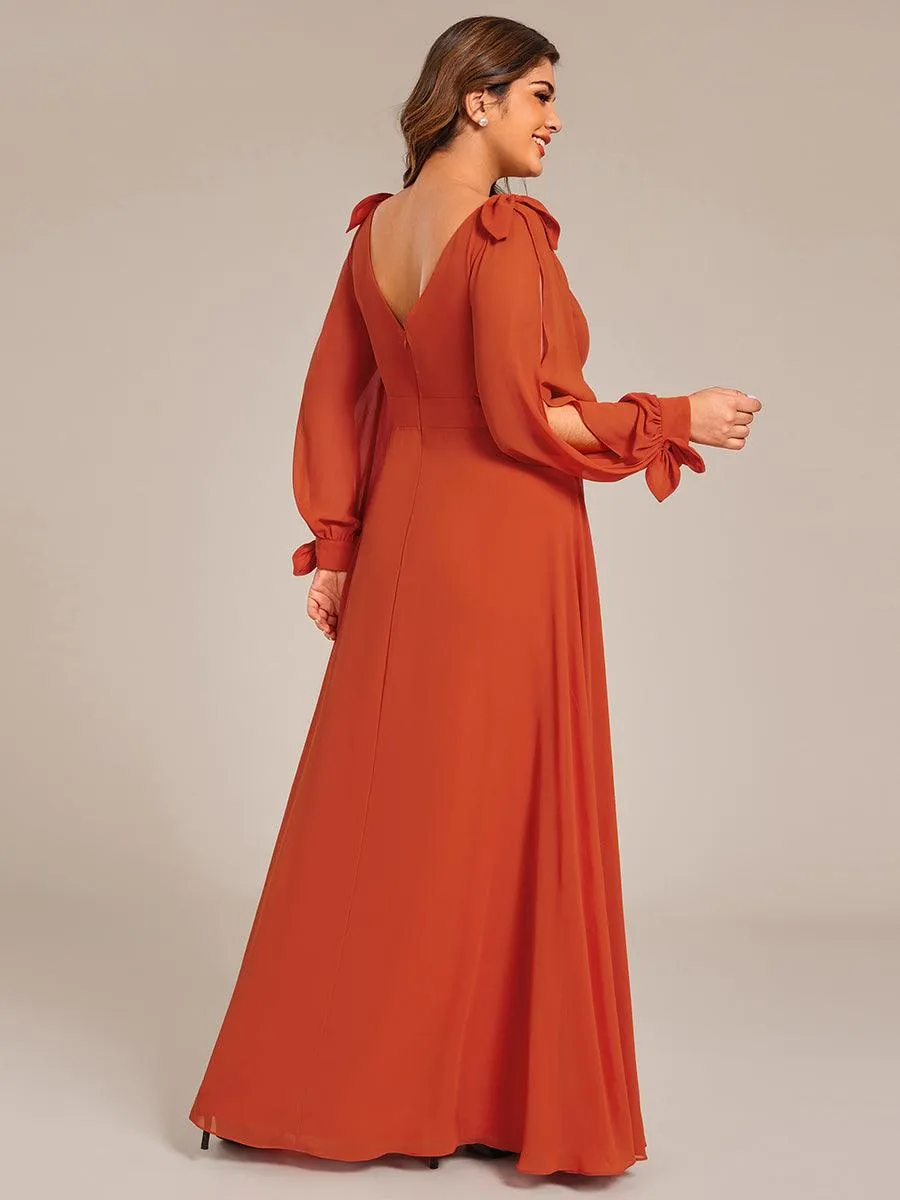 Robe invitée mariage à manches fendues et dos nu